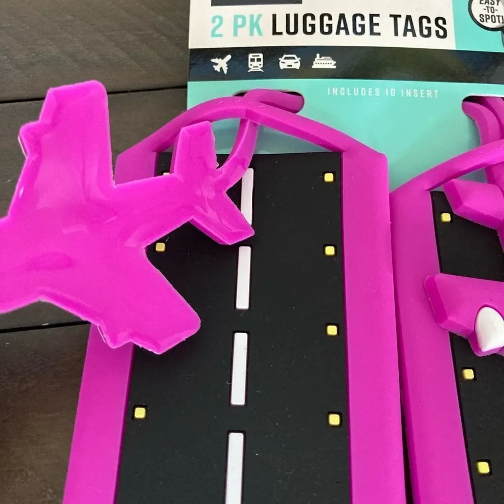 Airplane Runway Pilot Travel ID Luggage Tags Set